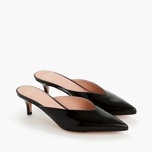New JCREW Sophia Kitten Heels in Italian Leather Black
